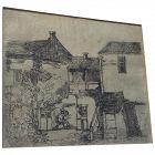 AUGUST GAY (1890-1948) rare etching "Stevenson House" Monterey by important California artist
