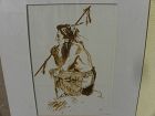 Native American watercolor painting brave warrior contemporary artist
