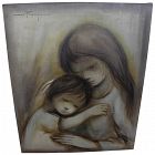 OZZ FRANCA (1928-1991) painting of two children by acclaimed California artist