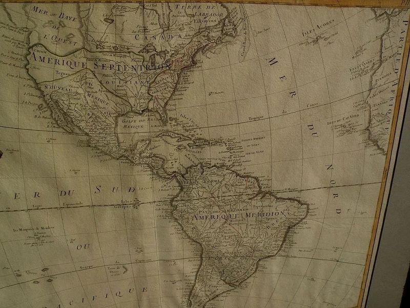 Large nicely framed 1784 antique map &quot;L'Amerique divisee en Ses principaux Etats&quot;