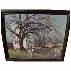 JACK BUCKLEY (1915-1995) impressionist painting of country shed by noted Disney artist