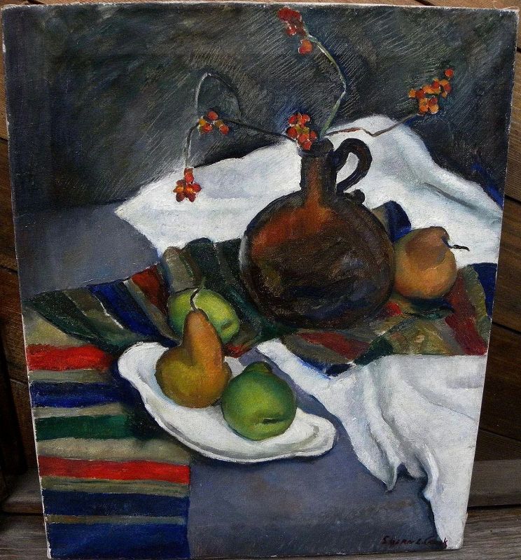 SUSAN CROOK INGERSOLL (1908-) American circa 1940 modernist still life painting