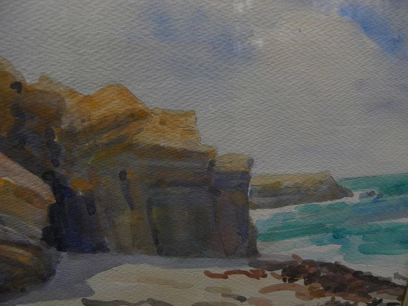 GLADYS DAY early 20th century California art impressionist watercolor La Jolla painting