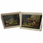 PAIR circa 1890 French oil still life paintings