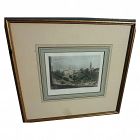 Antique circa 1850 hand colored engraving "New York" nicely framed and matted