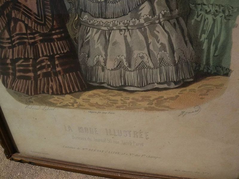 French Victorian fashion print from La Mode Illustree circa 1875