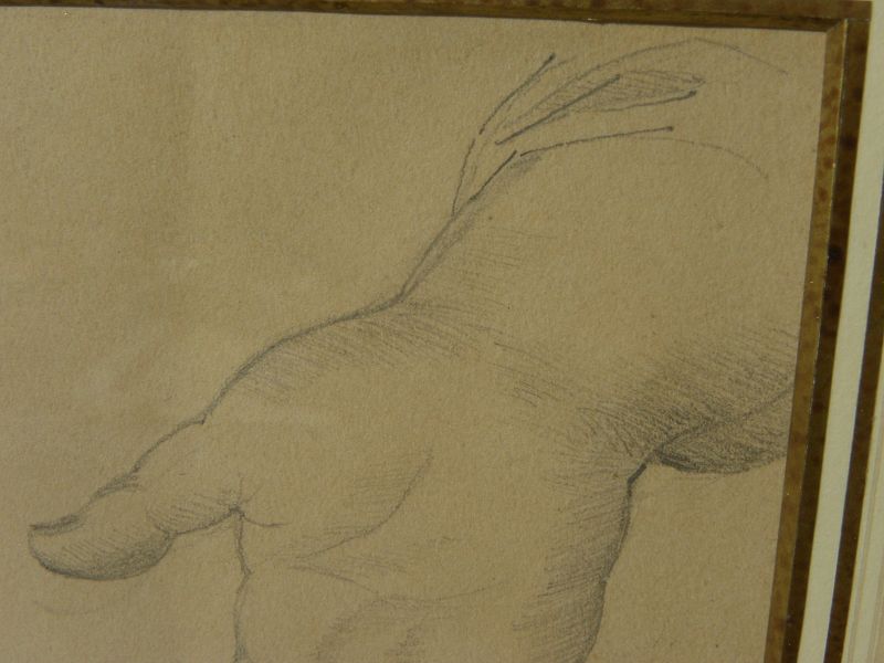 Antique pencil study drawing hands