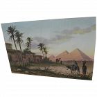 DAVID VASSILIOU (20th century) watercolor painting of the Pyramids in Egypt by listed artist