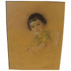 NICHOLAS DE GRANDMAISON (1892-1978) Canadian art pastel drawing of a young girl by important master