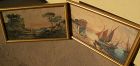 PAIR decorative pictures after antique Italian watercolors