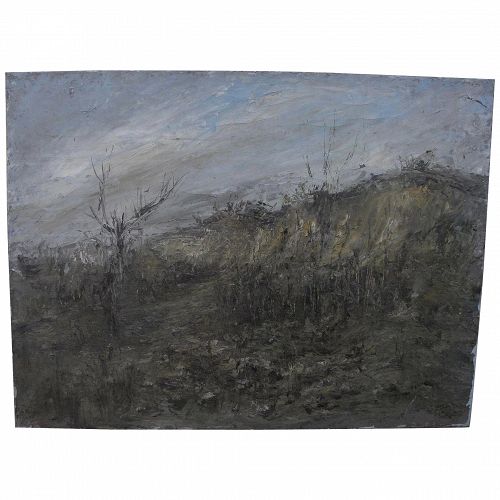 Italian or French mid-century modern landscape signed dated 1953