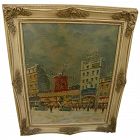 Paris Montmartre Moulin Rouge in the snow impressionist painting signed Fantin