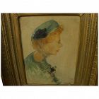 BERTHA TOWNSEND COLER (1865-1948) portrait painting by listed California woman artist