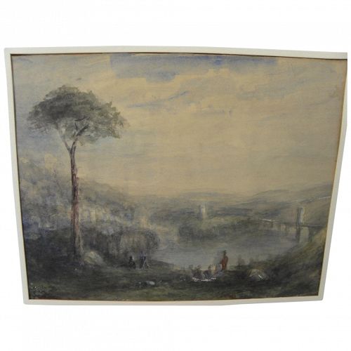 Nineteenth century English watercolor painting after JMW Turner's 1832 "Childe Harold's Pilgrimage"