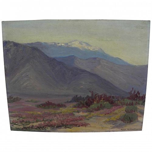 MARY MAISON (1886-1954) vintage California plein air art painting of high mountain and desert in spring