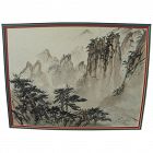 Chinese watercolor landscape in classical style