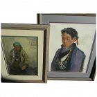 PAIR Southeast Asian paintings of figures signed 1990