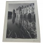 Chateau de Chenonceau black and white signed vintage photograph Loire Valley