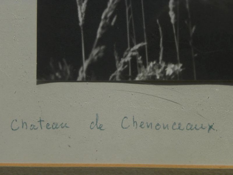 Chateau de Chenonceau black and white signed vintage photograph Loire Valley
