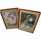 MARC CHAGALL (1887-1985) pair **hand signed** offset prints