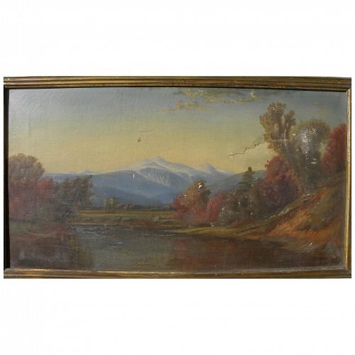 Nineteenth century oil painting copy of White Mountains landscape by Alfred Thompson Bricher