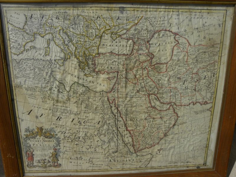 Antique original 1721 atlas map of "Turky, Arabia and Persia" by Georges de l'Isle and John Senex