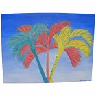 Colorful decorative painting of palms for beach house or tropical home
