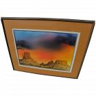 Large fine watercolor painting of Monument Valley Arizona