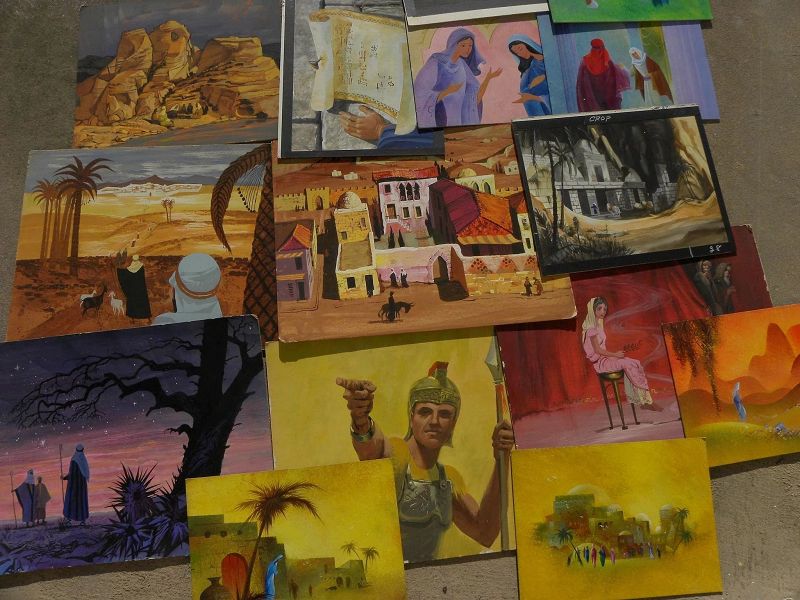 FRANS VAN LAMSWEERDE (1924-1969) **fifteen** original gouache drawings of Holy Land subjects by noted Disney illustrator