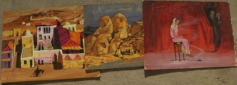 FRANS VAN LAMSWEERDE (1924-1969) **fifteen** original gouache drawings of Holy Land subjects by noted Disney illustrator