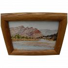 Oregon art small Northwest watercolor painting "John Day River at Black Rock"