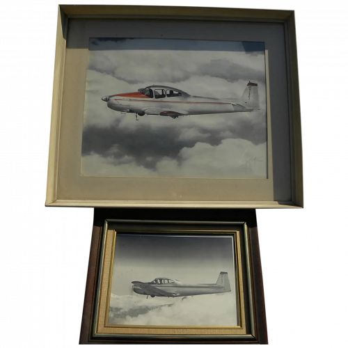 Vintage aerial photography PAIR photographs 1940's airplanes by noted photographer