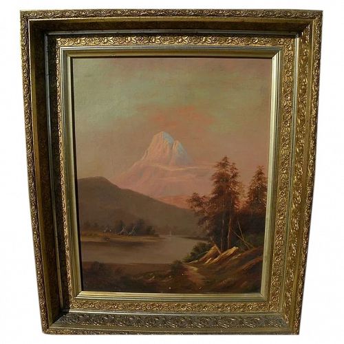 Early California art beautifully framed Thomas Hill style landscape painting signed and dated 1886