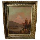 Early California art beautifully framed Thomas Hill style landscape painting signed and dated 1886