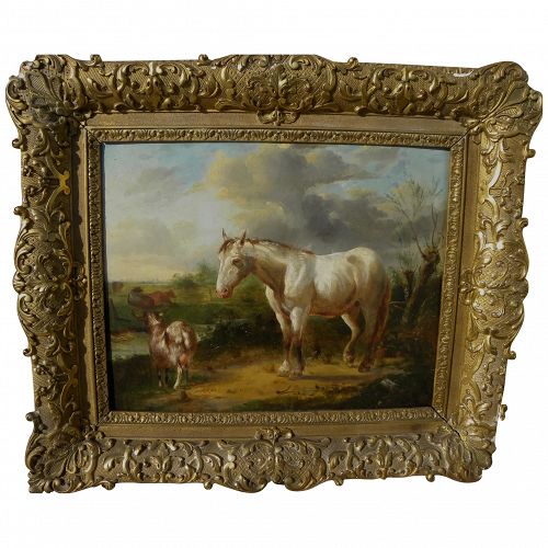 Nineteenth century Dutch landscape painting with animals possibly by ANTON MAUVE (1838-1888)