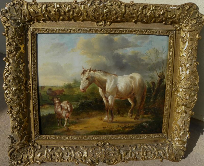 Nineteenth century Dutch landscape painting with animals possibly by ANTON MAUVE (1838-1888)