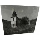 Black and white 1983 photograph of San Patricio Church, Hondo, New Mexico by Cole-Hight