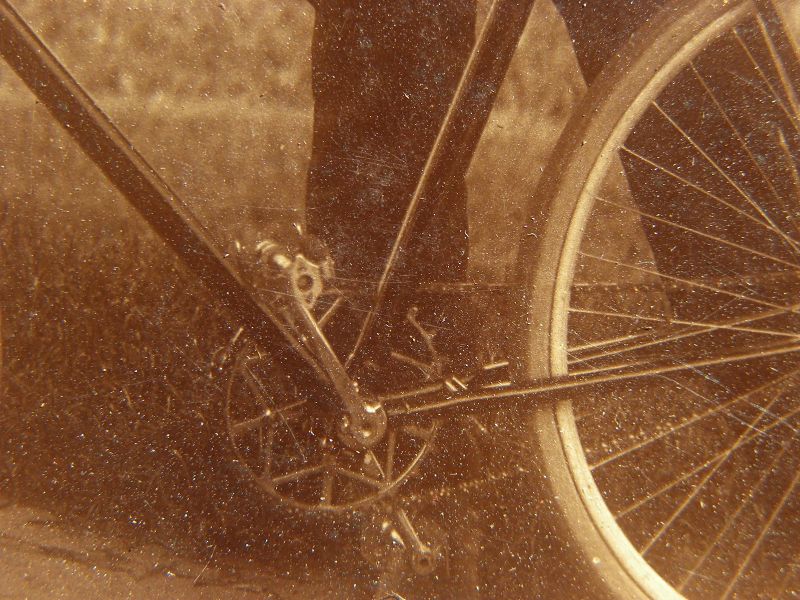 Vintage original photograph of 1890's bicyclist