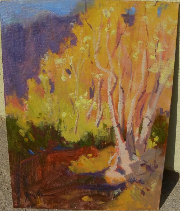 Impressionist colorful contemporary Southwest landscape painting signed
