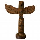 Northwest Coast hand carved wood totem pole circa 1950's