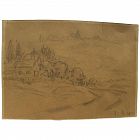 ARTHUR CLIFTON GOODWIN (1864-1929) pencil drawing of Berkshires by one of Boston's most loved artists