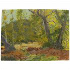 Contemporary American impressionist painting of early autumn landscape