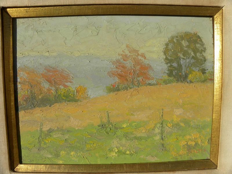 RICHARD STALTER (1934-) painting of Connecticut landscape by noted contemporary American Impressionist
