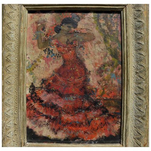 HELEN SAWYER (1900-1999) impressionist painting of a Spanish dancer by noted American National Academician artist