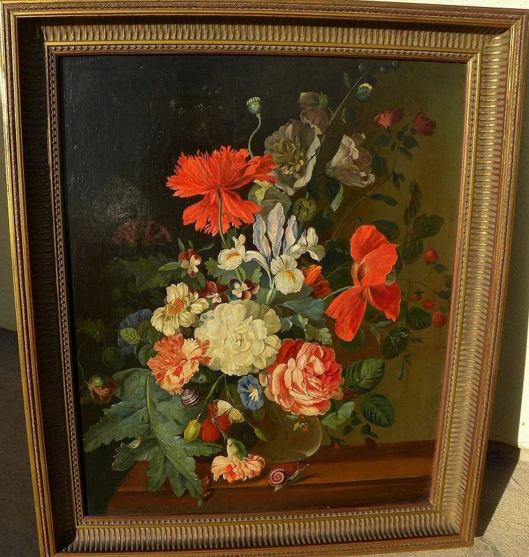Fine quality realistic antique still life oil painting in Dutch 17th century style