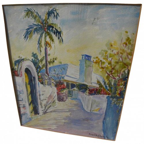 Bermuda art circa 1930's watercolor painting by noted Provincetown artist FRANK CARSON (1881-1968)