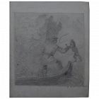 Early to mid 19th century signed pencil drawing indians clashing with settlers in America