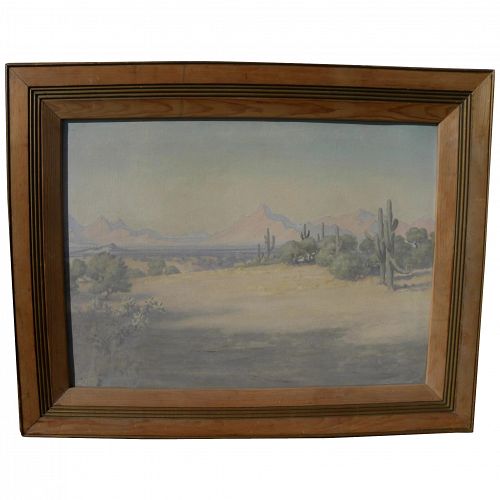 Southwestern American art impressionist Arizona desert painting circa 1950's