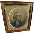 George Washington 1856 lithograph by P. S. Duval after famous Rembrandt Peale bust portrait