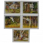 MILFORD ZORNES (1908-2008) set of **8** color prints hand signed by renowned California Style watercolor master artist